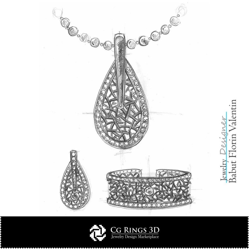 Set per schizzi di gioielli - Design di gioielli Schizzi di gioielli