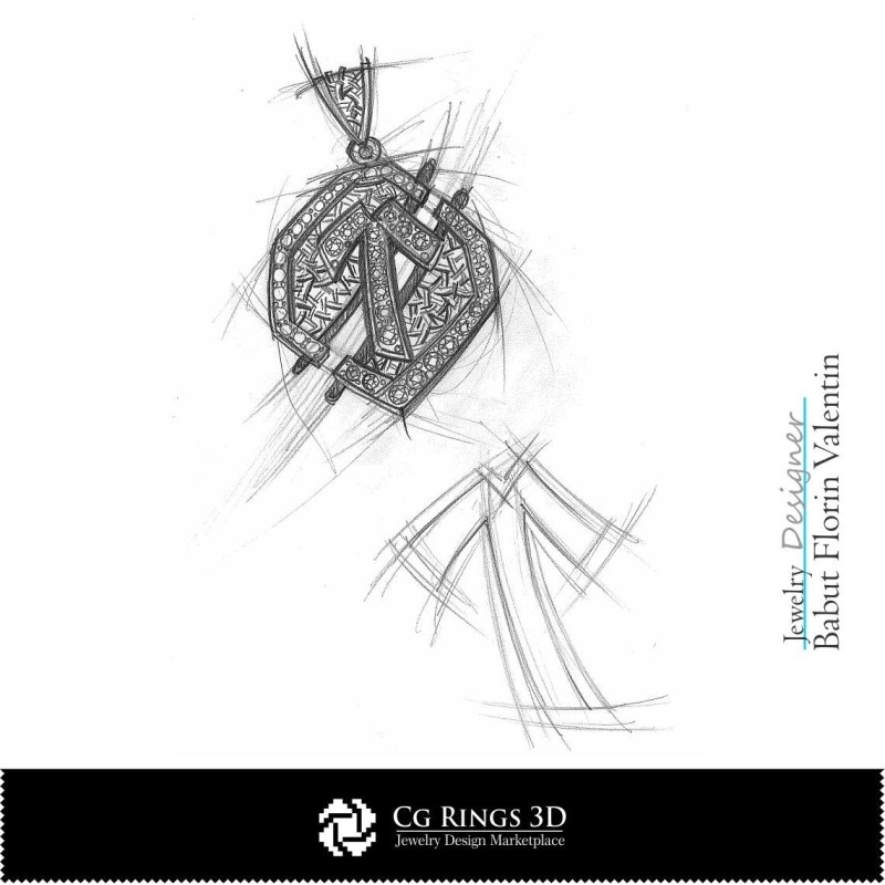 Boceto de colgante zodiacal-Boceto de joyería-Diseños de joyería