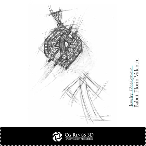 Boceto de colgante zodiacal-Boceto de joyería-Diseños de joyería