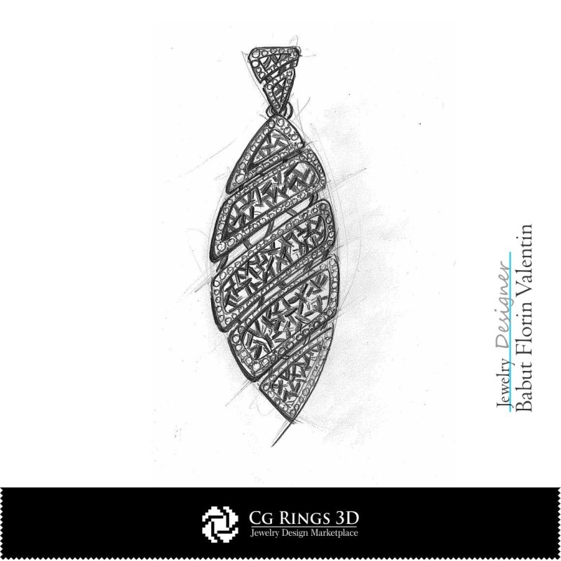 Boceto de colgante - Diseño de joyería - Bocetos de joyería