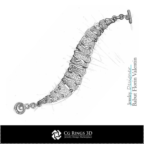 Schizzo Bracciale Mihaela-Design Gioielli-Sketch Gioielli