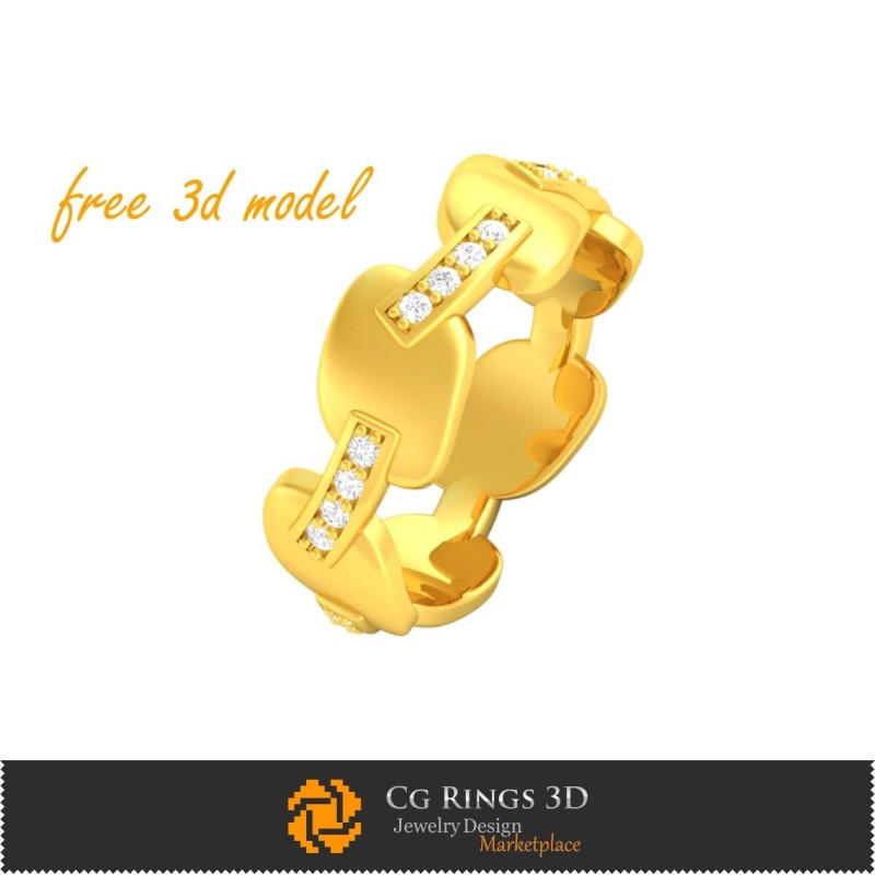 Anillo - Modelo 3D gratuito para el hogar, CAD 3D de joyería, joyería 3D gratuita, CAD 3D de anillos, anillos de moda 3D,