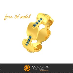 Anillo - Modelo 3D gratuito para el hogar, CAD 3D de joyería, joyería 3D gratuita, CAD 3D de anillos, anillos de moda 3D,
