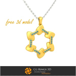 Ciondolo - Modello 3D gratuito Gioielleria 3D CAD gratuita, Ciondoli CAD 3D, Ciondoli con diamante 3D