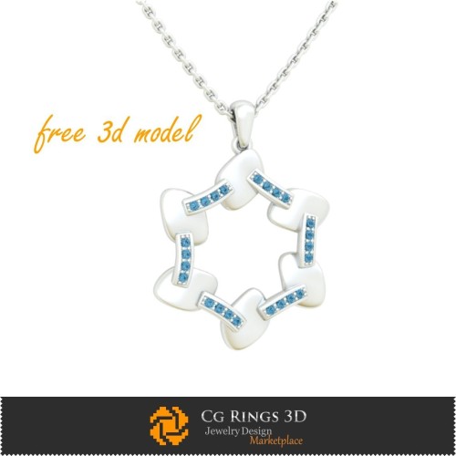 Ciondolo - Modello 3D gratuito Gioielleria 3D CAD gratuita, Ciondoli CAD 3D, Ciondoli con diamante 3D