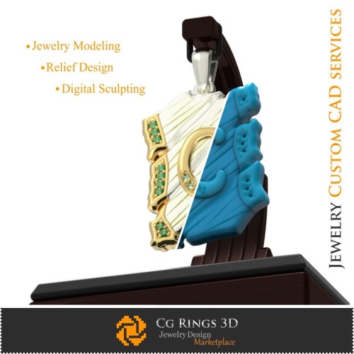 Pandantiv cu litera C - CAD 3D pentru casă, bijuterii CAD 3D, pandantive CAD 3D, bijuterii vintage CAD 3D, pandantive cu litere