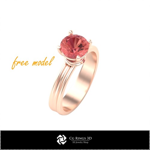 3D-CAD-Schmuckring - Kostenloses 3D-Modell Zuhause, Schmuck 3D-CAD, Kostenlose 3D-Schmuckmodelle, Ringe 3D-CAD, Solitärringe 3D