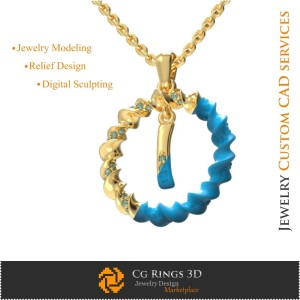 Pendentif avec lettre I - CAO 3D Bijoux CAO 3D, Pendentifs CAO 3D, Pendentifs lettre 3D