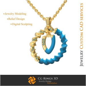Anhänger mit Buchstabe V - 3D-CAD Schmuck 3D-CAD, Anhänger 3D-CAD, 3D-Buchstaben-Anhänger