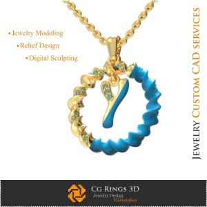 Pendentif avec lettre Y - DAO 3D Bijoux DAO 3D, Pendentifs DAO 3D, Pendentifs lettre 3D