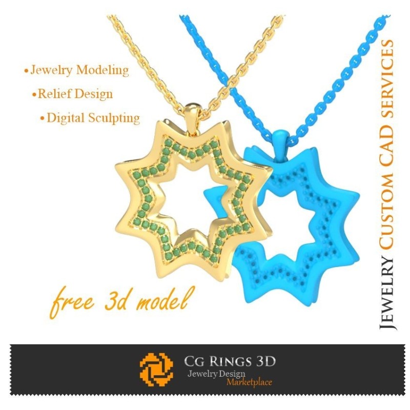Ciondolo CAD 3D - Modello 3D gratuito Gioielli CAD 3D, Gioielli 3D gratuiti, Ciondoli CAD 3D, Ciondoli diamante 3D, Ciondoli