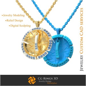 Pendentif avec lettre I - CAO 3D Maison, CAO 3D Bijoux, CAO 3D Pendentifs, CAO 3D Bijoux vintage, Pendentifs lettre 3D, Rétro 3D