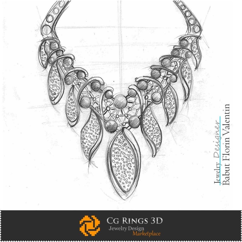 Necklace Sketch-Jewelry Design Concept Jewelry Sketches