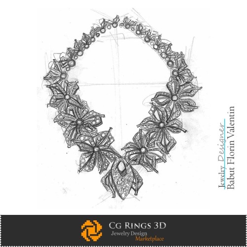 Boceto de collar - Concepto de diseño de joyería Bocetos de joyería