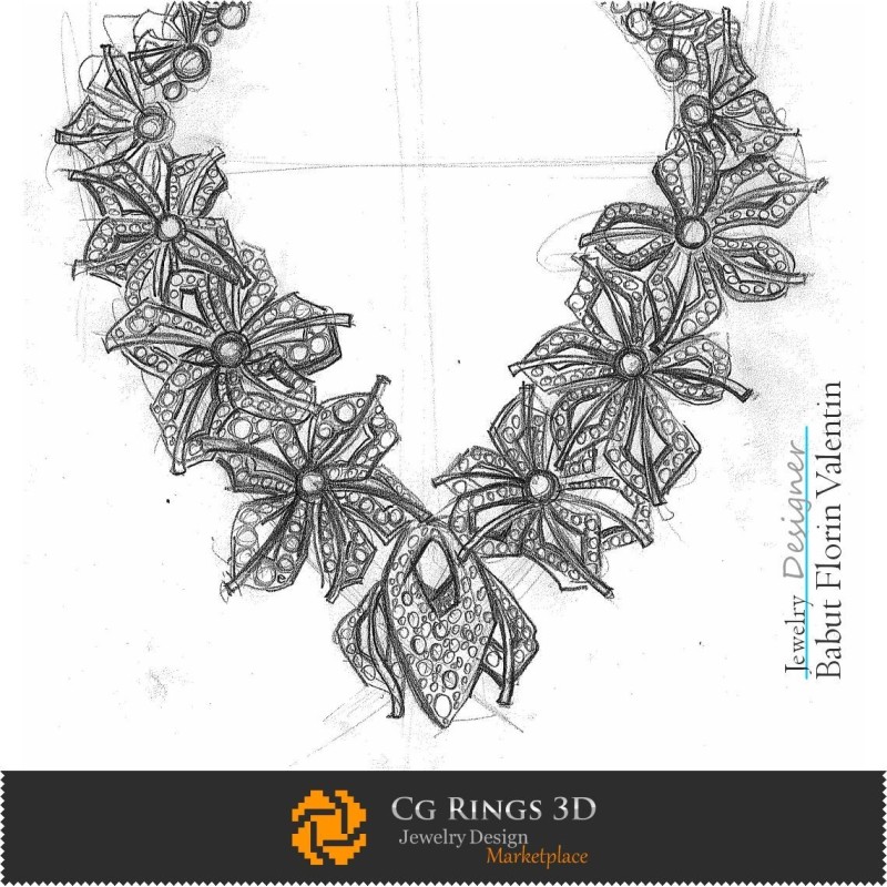 Necklace Sketch-Jewelry Design Concept Jewelry Sketches