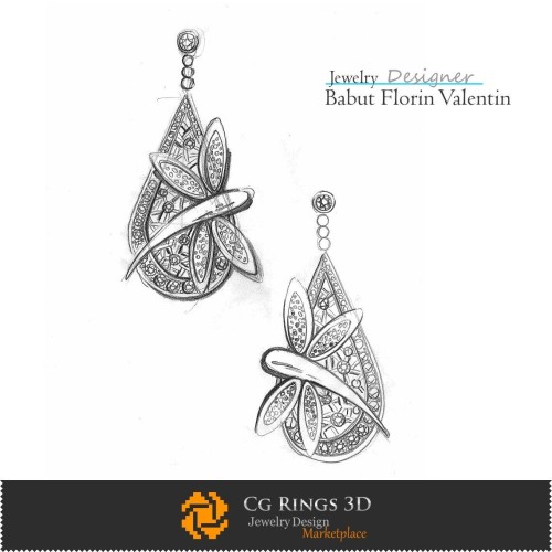 Boceto de pendientes - Diseño de joyería - Bocetos de joyería