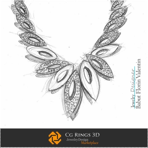 Necklace Sketch-Jewelry Design Jewelry Sketches
