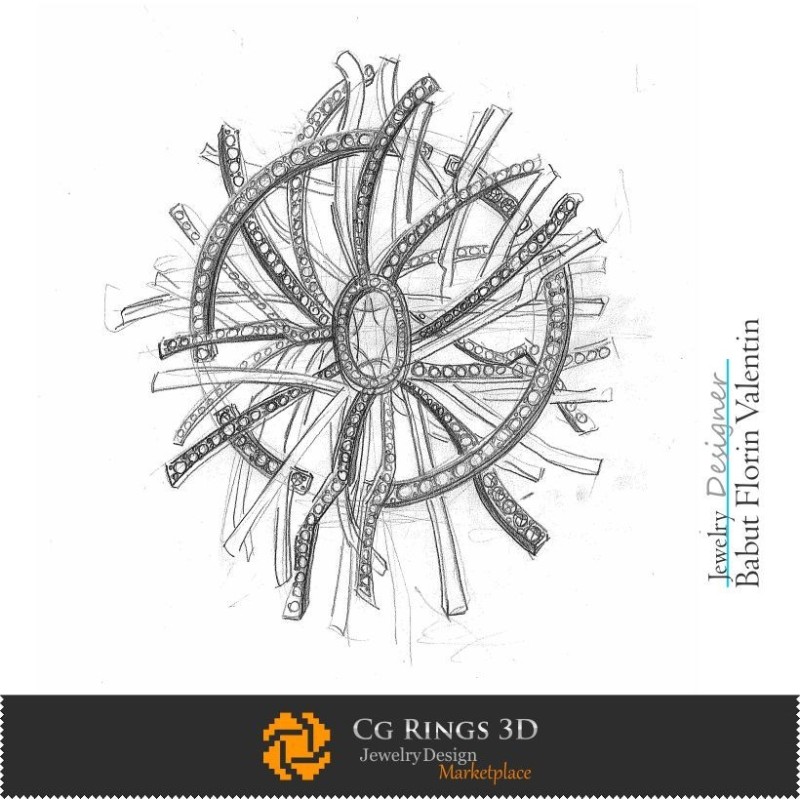 Boceto de colgante - Diseño de joyería - Bocetos de joyería
