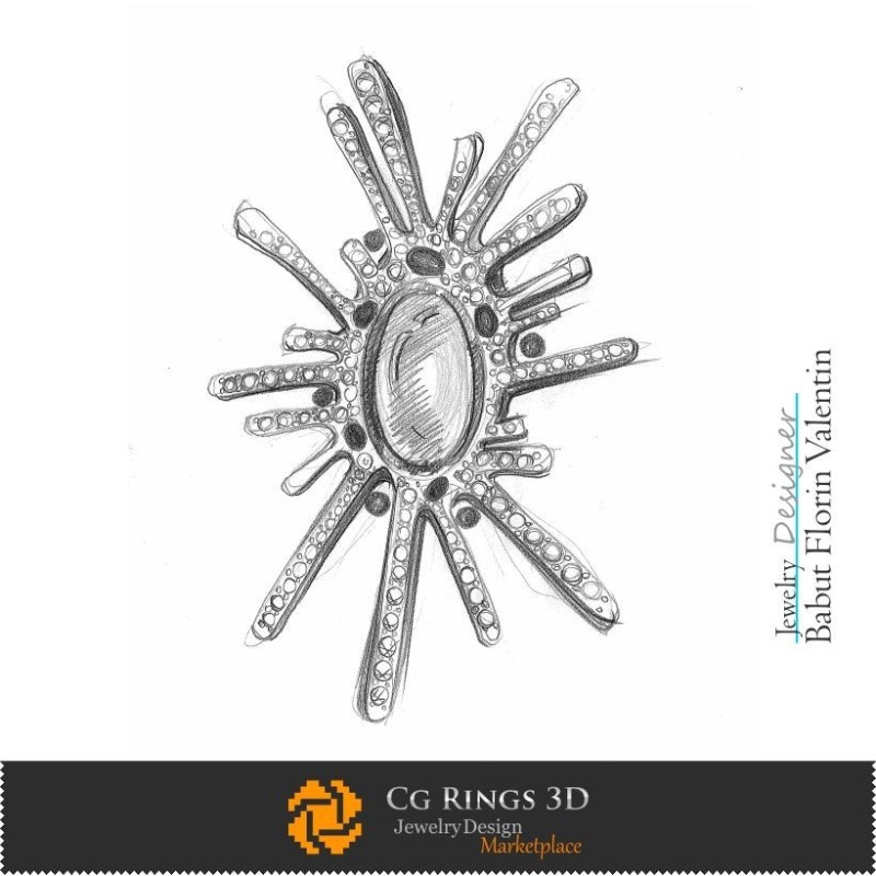 Spilla Schizzo-Design di Gioielli Schizzi di Gioielli