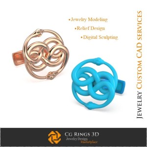 Gemelos de serpientes - CAD 3D, Joyería CAD 3D, Gemelos CAD 3D, Gemelos con cierre trasero en forma de ballena