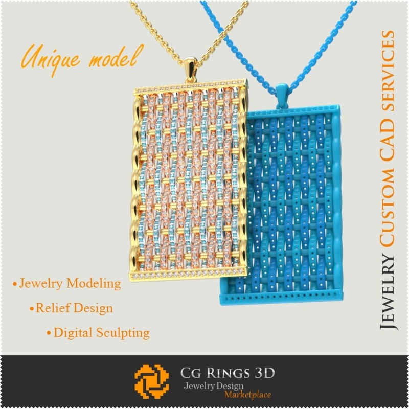 珠宝-独特吊坠 - 3D CAD 珠宝3D CAD、独特3D珠宝、手链3D CAD、3D钻石手链、3D手链
