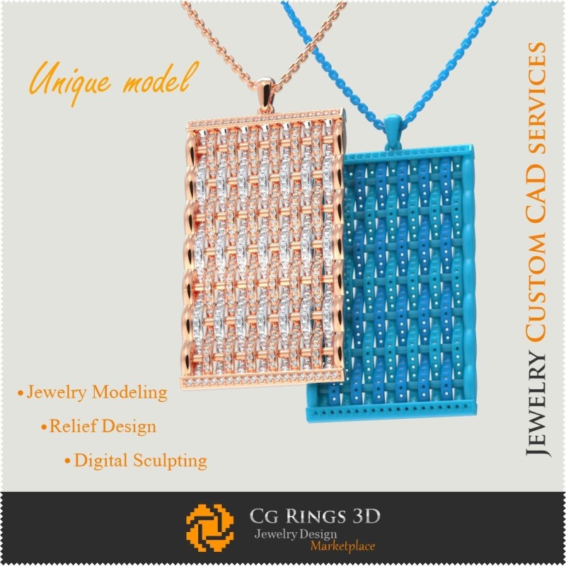 Joyería-Colgante Único - CAD 3D Joyería CAD 3D, Joyería Única 3D, Pulseras CAD 3D, Pulseras de Diamantes 3D, Pulseras 3D