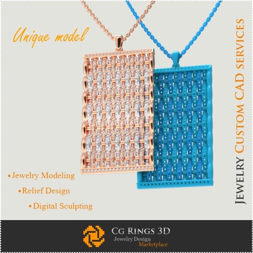 Schmuck - Einzigartiger Anhänger - 3D-CAD Schmuck, 3D-Einzigartiger Schmuck, 3D-CAD-Armbänder, 3D-Diamantarmbänder, 3D-Armbänder