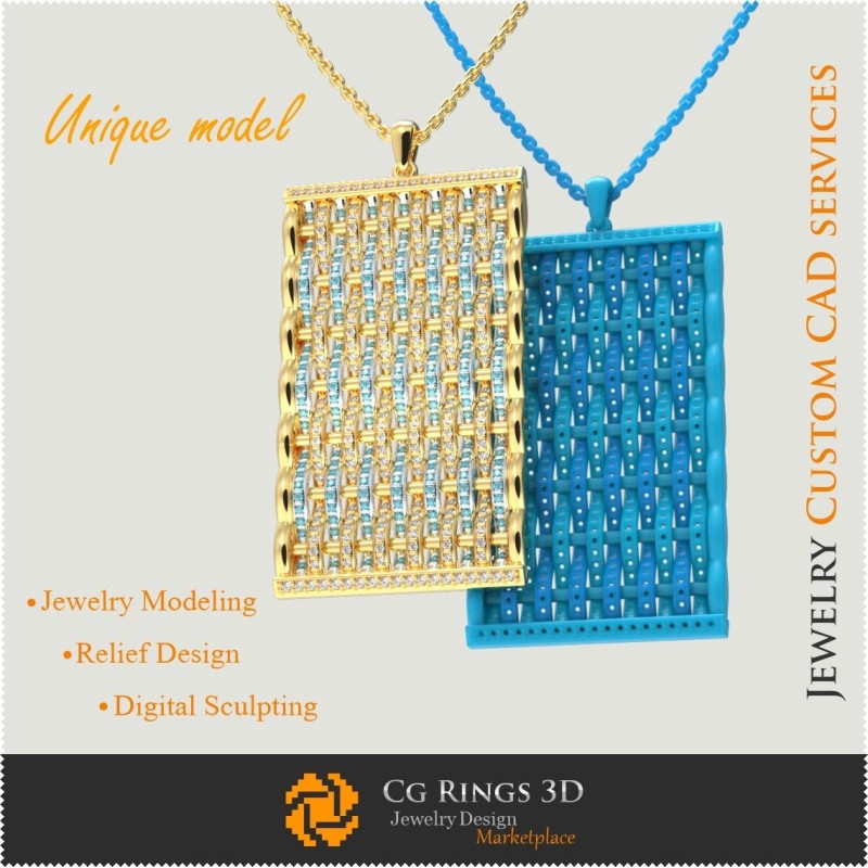 Joyería-Colgante Único - CAD 3D Joyería CAD 3D, Joyería Única 3D, Pulseras CAD 3D, Pulseras de Diamantes 3D, Pulseras 3D