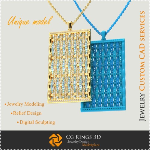 Joyería-Colgante Único - CAD 3D Joyería CAD 3D, Joyería Única 3D, Pulseras CAD 3D, Pulseras de Diamantes 3D, Pulseras 3D