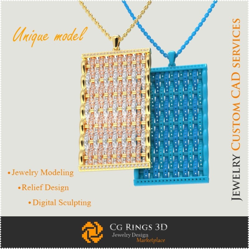 Gioielleria-Ciondolo Unico - CAD 3D Gioielleria 3D CAD, Gioielli Unici 3D, Braccialetti CAD 3D, Braccialetti con Diamanti 3D,