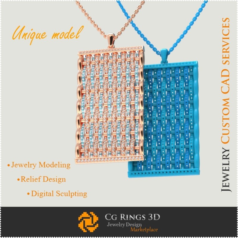 Joyería-Colgante Único - CAD 3D Joyería CAD 3D, Joyería Única 3D, Pulseras CAD 3D, Pulseras de Diamantes 3D, Pulseras 3D