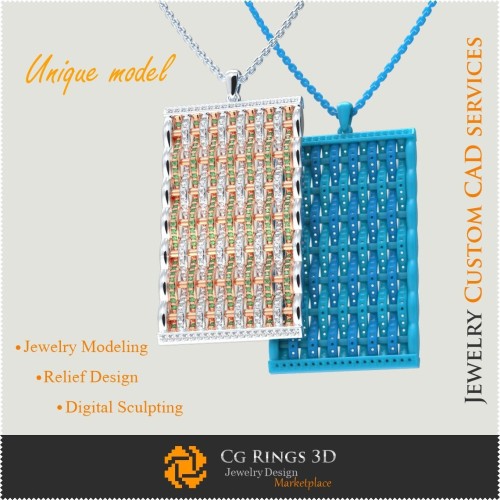 Schmuck - Einzigartiger Anhänger - 3D-CAD Schmuck, 3D-Einzigartiger Schmuck, 3D-CAD-Armbänder, 3D-Diamantarmbänder, 3D-Armbänder