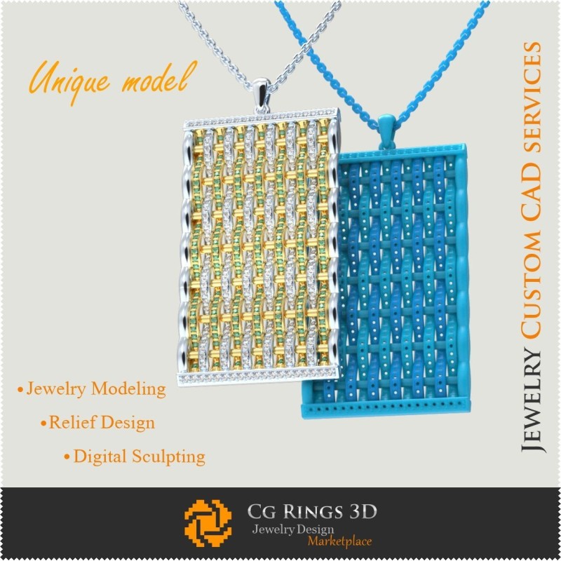Joyería-Colgante Único - CAD 3D Joyería CAD 3D, Joyería Única 3D, Pulseras CAD 3D, Pulseras de Diamantes 3D, Pulseras 3D