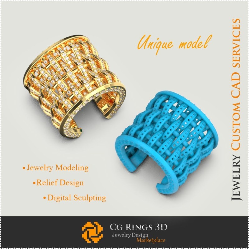 Inel Unic - CAD 3D Bijuterii 3D CAD, Bijuterii Unice 3D, Inele CAD 3D, Inele cu Diamante 3D, Inele de Modă 3D, Inele Cocktail