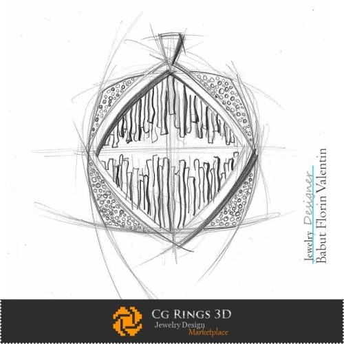 Bozzetto di Pendente - Design di Gioielli - Schizzi di Gioielli