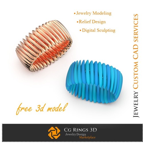 Anello di moda - Modello 3D gratuito Gioielleria 3D CAD, Gioielli 3D gratuiti, Anelli 3D CAD, Fedine eternity 3D, Anelli di