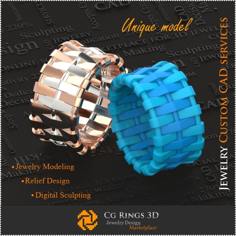 Alianzas únicas para mujer - CAD 3D de joyería Joyería CAD 3D, Joyería única 3D, Anillos CAD 3D, Alianzas CAD 3D, Anillos de