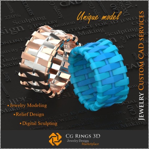 Fedi nuziali femminili uniche - Gioielli CAD 3D, Gioielli unici 3D, Anelli CAD 3D, Fedi nuziali 3D, Anelli fashion
