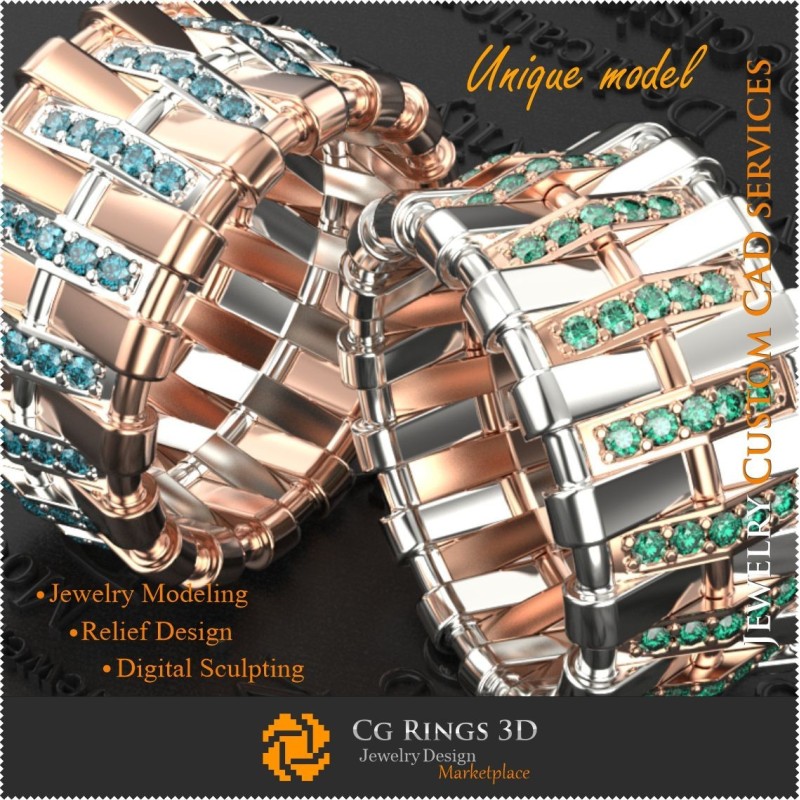 Verighete unice pentru femei - Bijuterii CAD 3D Bijuterii 3D CAD unice, Inele CAD 3D, Inele cu diamante 3D, Inele de modă