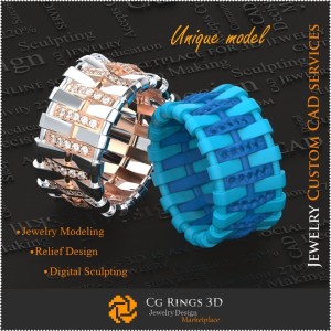 Alianzas de boda únicas para mujer - CAD 3D de joyería Joyería CAD 3D única, Anillos CAD 3D, Anillos de diamantes 3D, Anillos 2