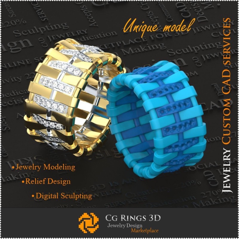 Verighete unice pentru femei - Bijuterii CAD 3D Bijuterii 3D CAD unice, Inele CAD 3D, Inele cu diamante 3D, Inele de modă
