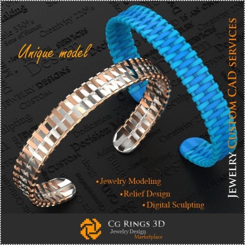 Einzigartiges Armband - 3D-CAD-Schmuck Schmuck 3D-CAD, einzigartiger 3D-Schmuck, 3D-CAD-Armbänder, 3D-Armbänder, 3D-Armreif
