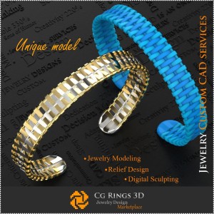 Pulsera Única - Joyería CAD 3D Joyería CAD 3D, Joyería Única 3D, Pulseras CAD 3D, Pulseras 3D, Brazalete 3D 2