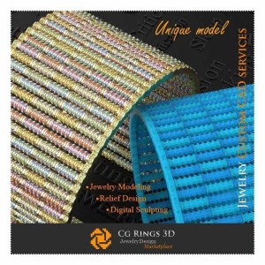珠宝.独特手链 Colorit - 3D CAD 珠宝 3D CAD，独特 3D 珠宝，手链 3D CAD，3D 钻石手链，3D 手链