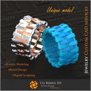 Alliances de mariage uniques pour femmes - Bijoux 3D CAO, bijoux uniques 3D, bagues CAO 3D, alliances 3D, bagues de mode