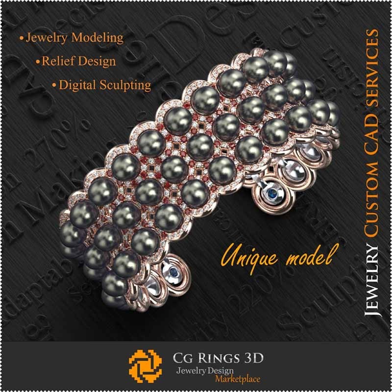 3D Einzigartiges Armband Zuhause, Schmuck 3D CAD, 3D Einzigartiger Schmuck, Armbänder 3D CAD, 3D Perlenarmbänder