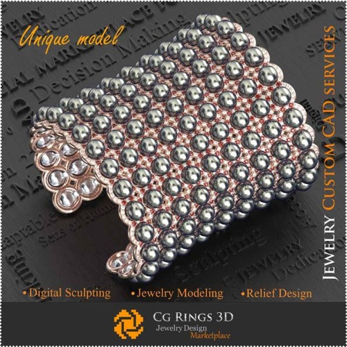 3D Weihnachts-Perlenarmband Home, Schmuck 3D CAD, 3D Einzigartiger Schmuck, Armbänder 3D CAD, 3D Armbänder, 3D Armreif, 3D