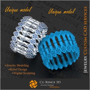 3D-CAD Einzigartiger Bambusring Zuhause, Schmuck 3D-CAD, Einzigartiger Schmuck 3D, Ringe 3D-CAD, Eternity-Bänder 3D, Mode-Ringe 2
