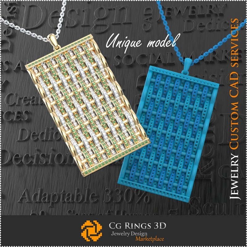 Schmuck - Einzigartiger Anhänger - 3D-CAD Schmuck, 3D-Einzigartiger Schmuck, 3D-CAD-Armbänder, 3D-Diamantarmbänder, 3D-Armbänder