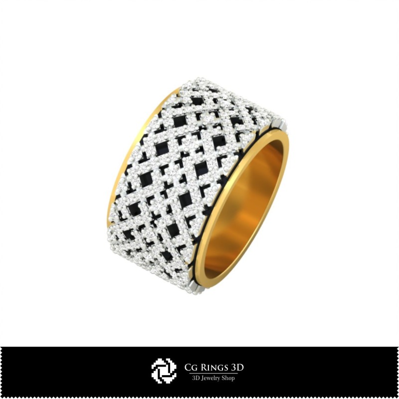 Fedi nuziali da donna 3D con diamanti Home, Gioielleria CAD 3D, Anelli CAD 3D, Fedi nuziali 3D